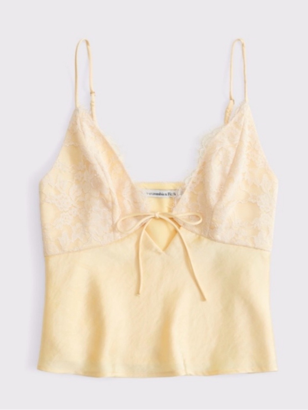 Abercrombie & Fitch Bra-Free Bella Lace-Trim Satin Cami